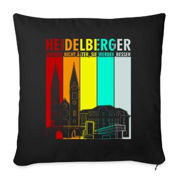 Heidelberg Kirche Heidelberger - Sofakissenbezug 45 x 45 cm - Schwarz - Vorne