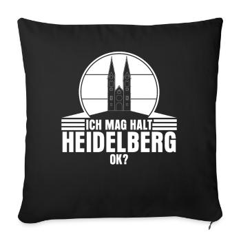 Heidelberger Ich mag Heidelberg - Sofakissenbezug 45 x 45 cm - Schwarz - Vorne