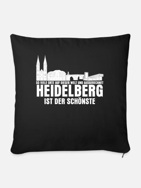 Heidelberger Witz Heidelberg - Sofakissenbezug 45 x 45 cm - Schwarz
