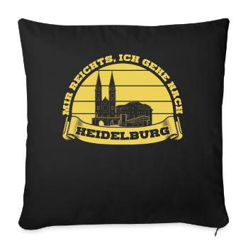 Heidelberger Spruch Heidelberg - Sofakissenbezug 45 x 45 cm - Schwarz - Vorne