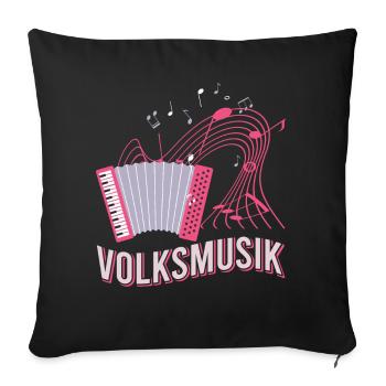 Volksmusik Party Dorffest Ouftit Deutsche Schlager - Sofakissenbezug 45 x 45 cm - Schwarz - Vorne
