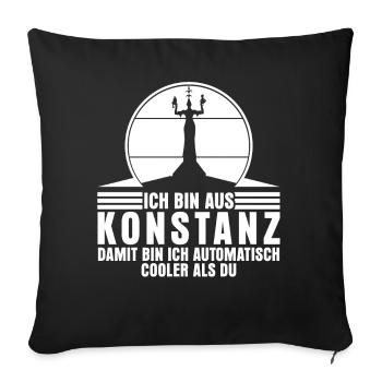 Konstanz Bodensee Urlaub Konstanzer - Sofakissenbezug 45 x 45 cm - Schwarz - Vorne
