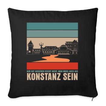 Konstanz Bodensee Witz Konstanzer - Sofakissenbezug 45 x 45 cm - Schwarz - Vorne