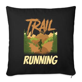 Trail Running Race Trail Running Runner - Sofa pillowcase 17,3'' x 17,3'' (45 x 45 cm) - black - Front