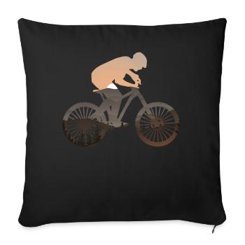 Enduro VTT VTT Équitation - Housse de coussin décorative 45 x 45 cm - noir - Devant