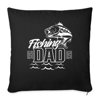 Fishing Papa Angel Fishing Fisherman Fisherman Angler - Sofa pillowcase 17,3'' x 17,3'' (45 x 45 cm) - black - Front