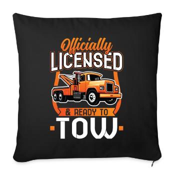 Officially licensed and ready to tow - Sofa pillowcase 17,3'' x 17,3'' (45 x 45 cm) - black - Front