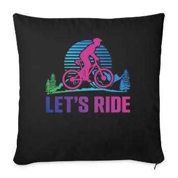Enduro VTT VTT Équitation - Housse de coussin décorative 45 x 45 cm - noir - Devant