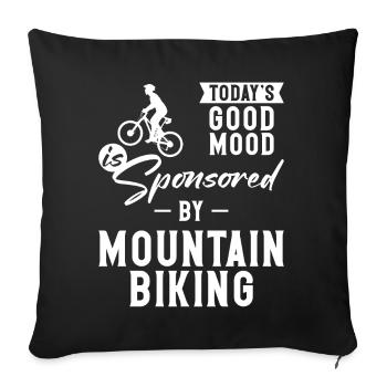 Enduro VTT VTT Équitation - Housse de coussin décorative 45 x 45 cm - noir - Devant