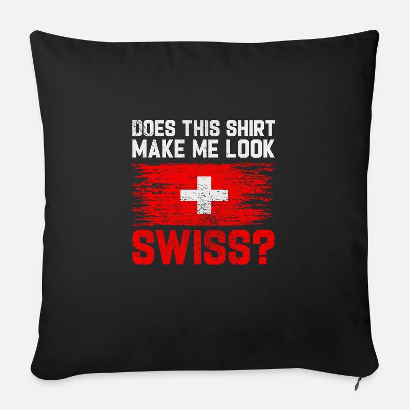Schweiz Schweizer Swiss Alpen Geschenk - Sofakissenbezug 45 x 45 cm - Schwarz