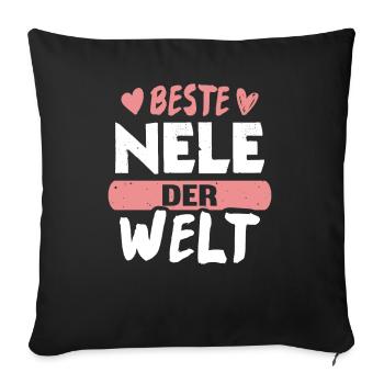 Beste Nele der Welt - Sofakissenbezug 45 x 45 cm - Schwarz - Vorne