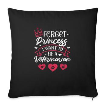 Veterinarian Veterinary Medicine Veterinarian Veterinary Gift - Sofa pillowcase 17,3'' x 17,3'' (45 x 45 cm) - black - Front