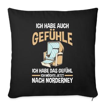 Nordsee Norderney - Sofakissenbezug 45 x 45 cm - Schwarz - Vorne