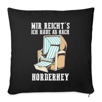 Nordsee Norderney - Sofakissenbezug 45 x 45 cm - Schwarz - Vorne