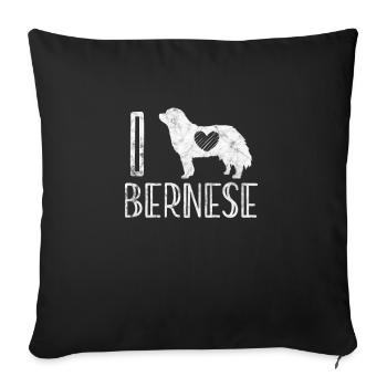 Bernese Mountain Dog Dog Dog Lover Cadeau - Housse de coussin décorative 45 x 45 cm - noir - Devant