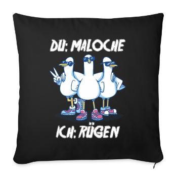 Ostsee Tauben Rügen - Sofakissenbezug 45 x 45 cm - Schwarz - Vorne