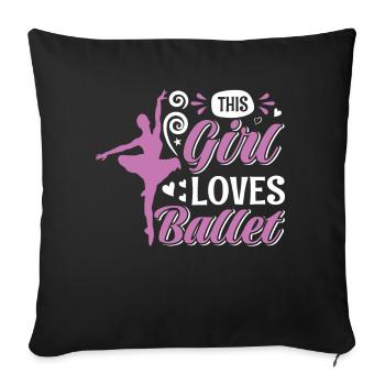 Ballet, Ballerina, Girl, Girl, Dancing - Sofa pillowcase 17,3'' x 17,3'' (45 x 45 cm) - black - Front