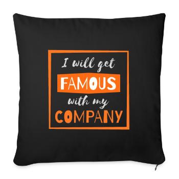 famous with my company - Sofa pillowcase 17,3'' x 17,3'' (45 x 45 cm) - black - Front