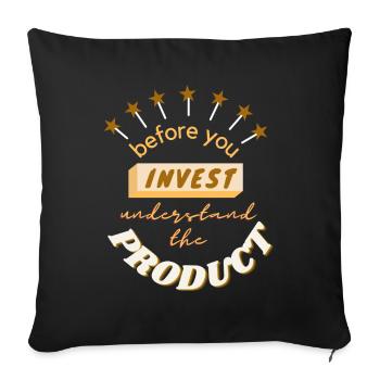 before you invest - product - Sofa pillowcase 17,3'' x 17,3'' (45 x 45 cm) - black - Front