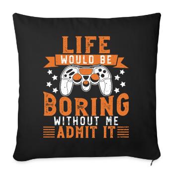 Gamer Gamer Gaming Console Jeux vidéo - Housse de coussin décorative 45 x 45 cm - noir - Devant