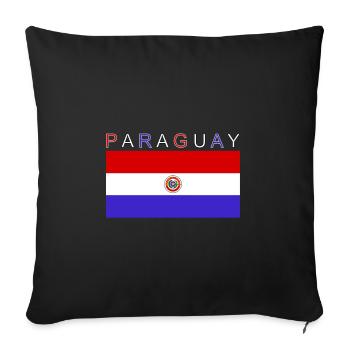 Paraguay Flag - Sofa pillowcase 17,3'' x 17,3'' (45 x 45 cm) - black - Front