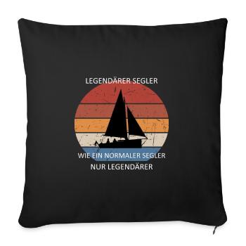 Legendärer Segler Vintage Segelboot Retro - Sofakissenbezug 45 x 45 cm - Schwarz - Vorne