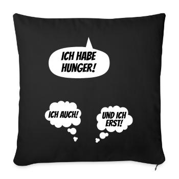 Ich habe Hunger Lustige Schwangerschaft Verkünden - Sofakissenbezug 45 x 45 cm - Schwarz - Vorne