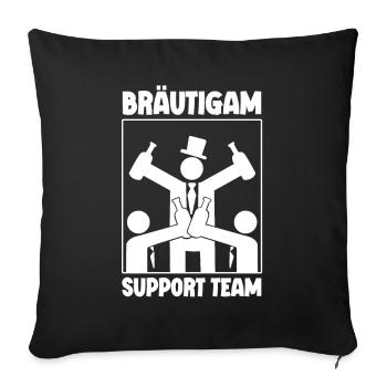 Team Bräutigam Junggesellenabschied Männer Kostüm - Sofakissenbezug 45 x 45 cm - Schwarz - Vorne