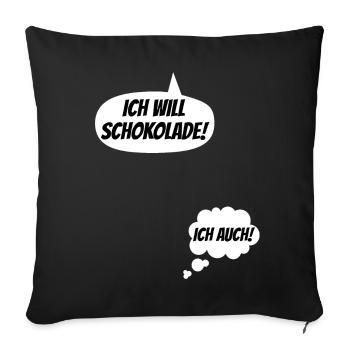 Ich Will Schokolade Lustige Schwangerschaft - Sofakissenbezug 45 x 45 cm - Schwarz - Vorne