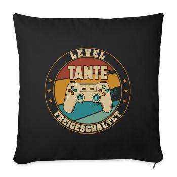 Tante Level Loading 2022 Schwangerschaft - Sofakissenbezug 45 x 45 cm - Schwarz - Vorne