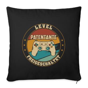 Patentante Level Loading 2021 Schwangerschaft - Sofakissenbezug 45 x 45 cm - Schwarz - Vorne