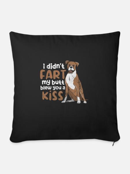 Boxer Hund - Sofakissenbezug 45 x 45 cm - Schwarz