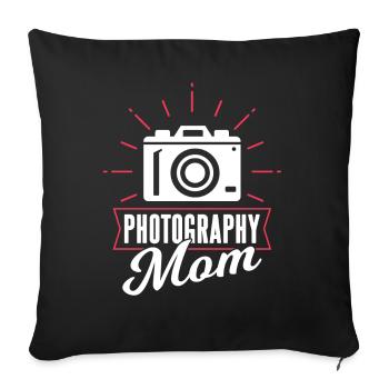 Fotografin Mama Kamera Fotografie Mutter - Sofakissenbezug 45 x 45 cm - Schwarz - Vorne