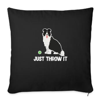 Border Collie Chien Chien Troupeau Chien Cadeau - Housse de coussin décorative 45 x 45 cm - noir - Devant