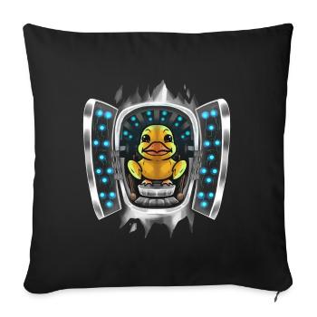 Duck Inside Costume Duck Takes Over Control - Sofa pillowcase 17,3'' x 17,3'' (45 x 45 cm) - black - Front