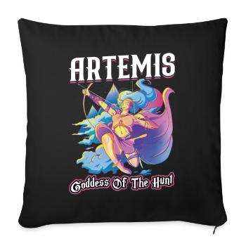 Artemis - Goddess of The Hunt - Sofa pillowcase 17,3'' x 17,3'' (45 x 45 cm) - black - Front