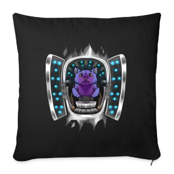 Purple Bat Inside Costume Purple Bat prend le relais - Housse de coussin décorative 45 x 45 cm - noir - Devant