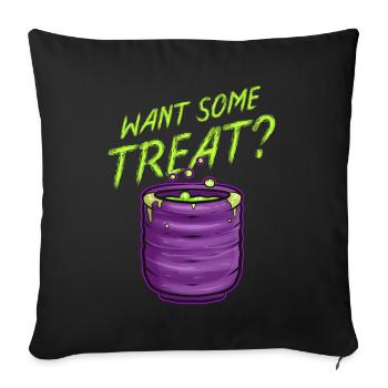 Vous voulez un pot de friandises de green witch tea slime - Housse de coussin décorative 45 x 45 cm - noir - Devant