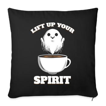 Coffee Cup To Lift Up Your Spirit Ghost Halloween - Sofakissenbezug 45 x 45 cm - Schwarz - Vorne