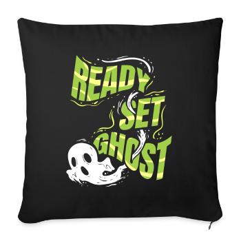 Ready Set Ghost au lieu de Ready Set Go Spirit On - Housse de coussin décorative 45 x 45 cm - noir - Devant