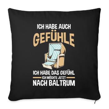 Nordsee Baltrum - Sofakissenbezug 45 x 45 cm - Schwarz - Vorne