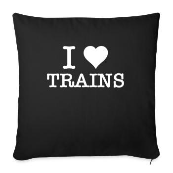 Anti Cars Transports urbains durables J'aime les - Housse de coussin décorative 45 x 45 cm - noir - Devant