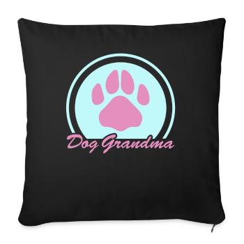 Chiens Grand-mère Maîtresse Propriétaire de chien Cadeau - Housse de coussin décorative 45 x 45 cm - noir - Devant
