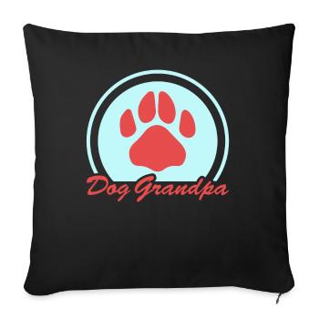 Chiens Grand-père Propriétaire De chien Cadeau - Housse de coussin décorative 45 x 45 cm - noir - Devant