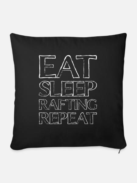 eat sleep rafting - Sofakissenbezug 45 x 45 cm - Schwarz