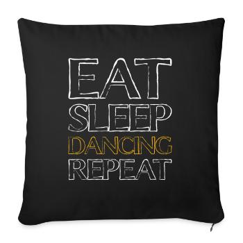 Manger sleep dancing - Housse de coussin décorative 45 x 45 cm - noir - Devant
