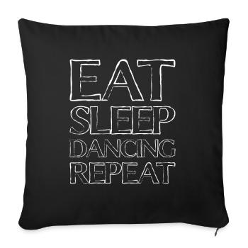 Manger sleep dancing - Housse de coussin décorative 45 x 45 cm - noir - Devant