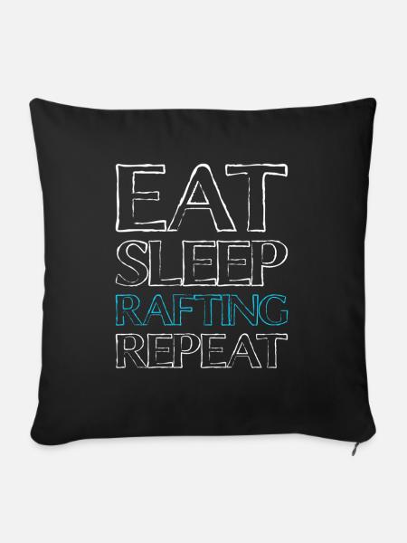 eat sleep rafting - Sofakissenbezug 45 x 45 cm - Schwarz