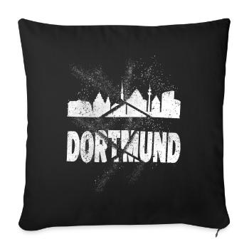 Dortmund Allemagne City Skyline Font Grunge - Housse de coussin décorative 45 x 45 cm - noir - Devant