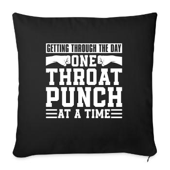 Kickboxing Getting Through The Day Kickboxer Fight - Sofakissenbezug 45 x 45 cm - Schwarz - Vorne